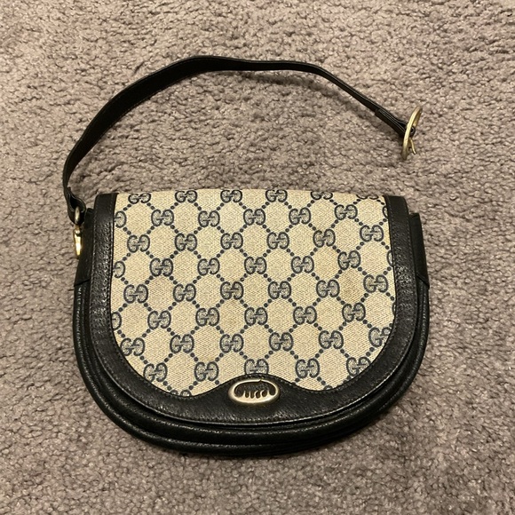 Final Sale! GUCCI VINTAGE MONOGRAM FOLD-OVER HOBO WRISTLET CLUTCH MINI PURSE - Picture 14 of 15
